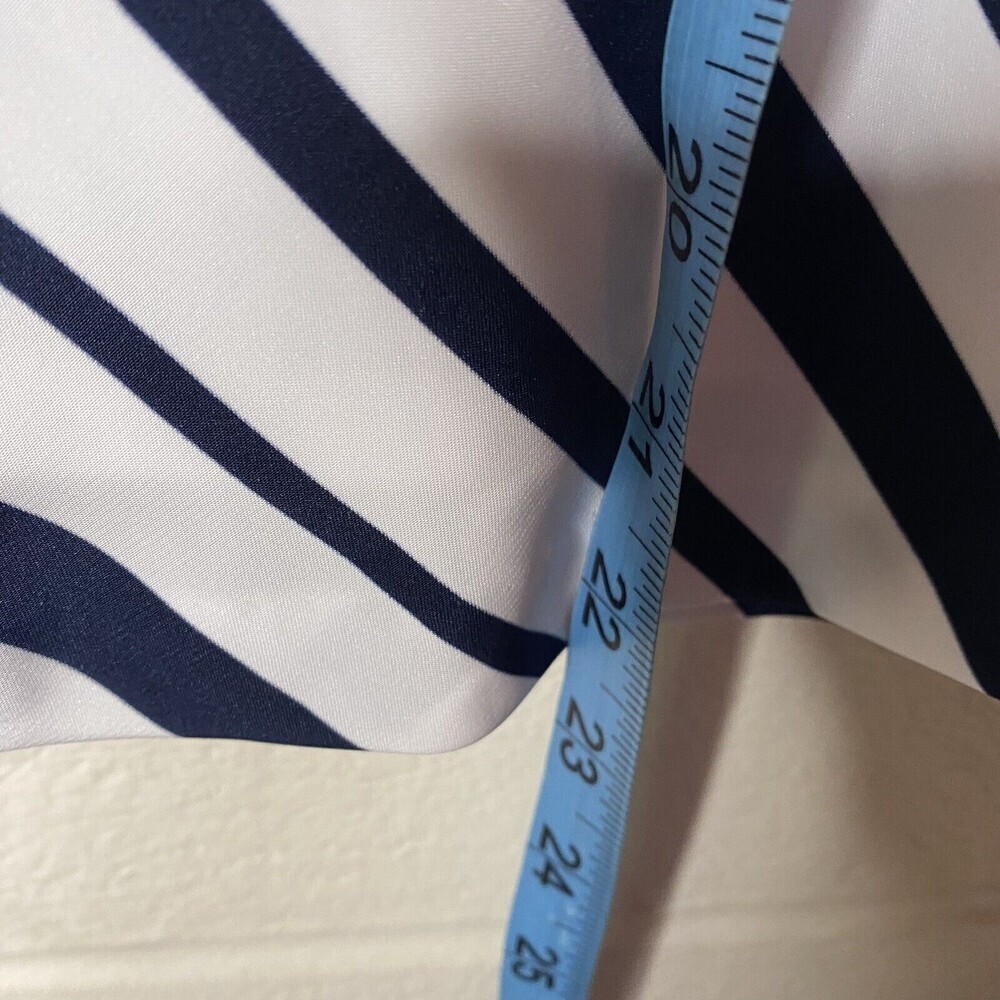 Lane Bryant Mini Skirt Women Plus sz 24/ 2x Blue White A-line Zip Lightweight - Picture 6 of 6